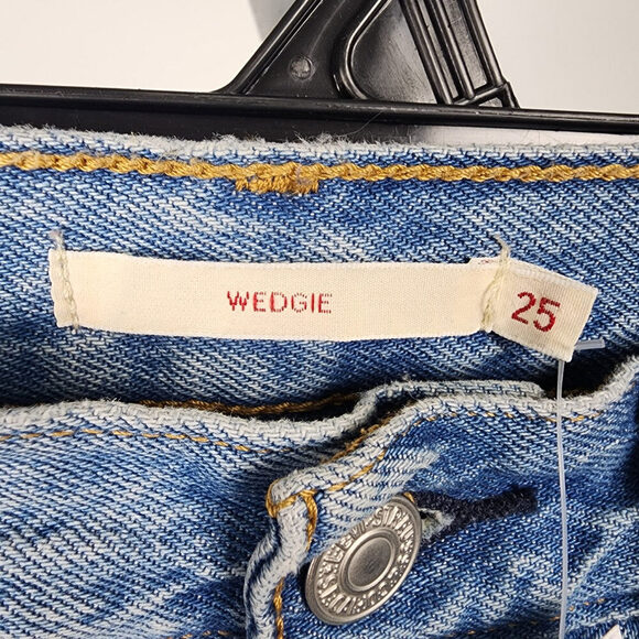 Levi's Premium Wedgie Distressed Straight Leg Denim Jeans Size 25 - Picture 7 of 11